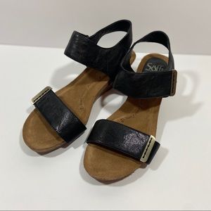 Sofft Verdi Wedges Sandals Color Black Size 7.5 M 7 1/2 M